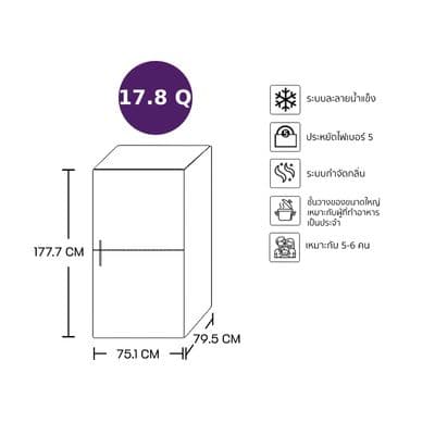 MITSUBISHI ELECTRIC ตู้เย็น 2 ประตู (17.8 คิว, สีสแตนเลสสตีล) รุ่น MR-F56ES-ST