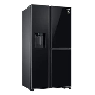 SAMSUNG Side By Side Refrigerator (22.1 Cubic, Black Glass) RH64A53F12C/ST