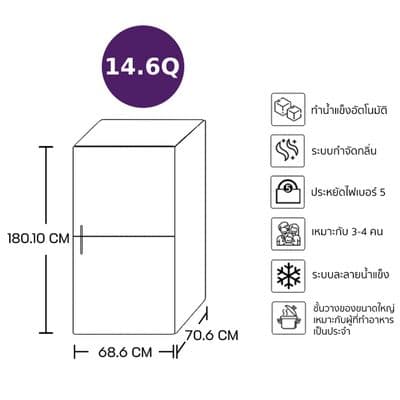 MITSUBISHI ELECTRIC 3 Door Refrigerator (14.6 Cubic, Stainless Steel) MR-V46ES-ST