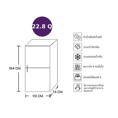 HITACHI 4 Doors Refrigerator (22.8 Cubic, Glass Black) RWB700VTH2 GBK