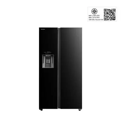 TOSHIBA ตู้เย็น Side by Side 20 คิว Inverter (สี Black Mirror) รุ่น GR-RS755WIA-PGTH(22)