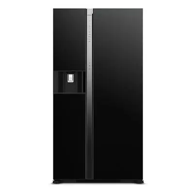 HITACHI Side by Side Refrigerator (20.2 Cubic, Glass Black ) R-SX600GPTH0 GBK