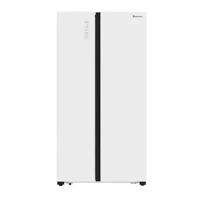 HISENSE Side by Side Refrigerator ( 19 Cubic , Glass White) RS670N4AW1
