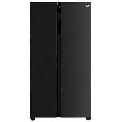 BEKO ตู้เย็นไซด์ บาย ไซด์ (18.5 คิว, สีดำ) รุ่น GNO563E40HFKTH