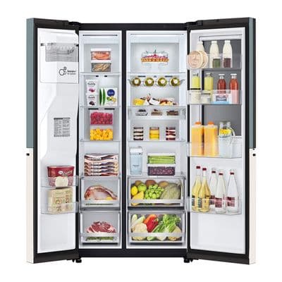 LG Side By Side Refrigerator 22.4 Cubic Inverter Mint-beige GC-X257CMEW.ATEPLMT