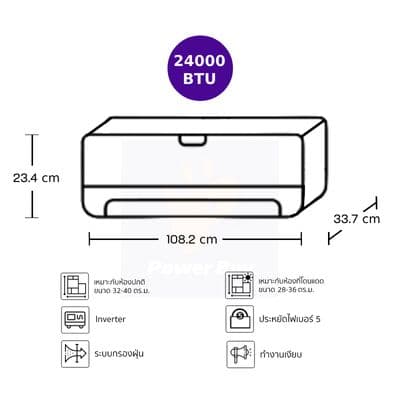 BEKO แอร์ติดผนัง 24000 BTU Inverter (สีขาว) รุ่น BSVON240