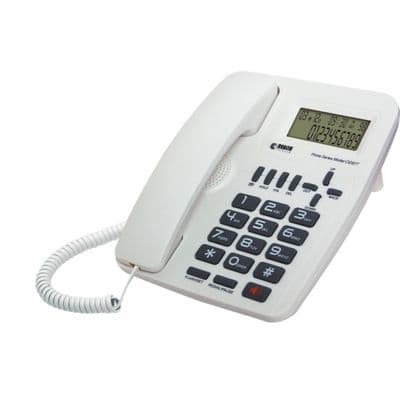 Corded Landline Phone (White) CID 977