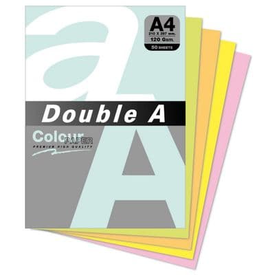 DOUBLE-A กระดาษสีเอนกประสงค์ (คละสี) รุ่น 120 G.P.50 RAINBOW