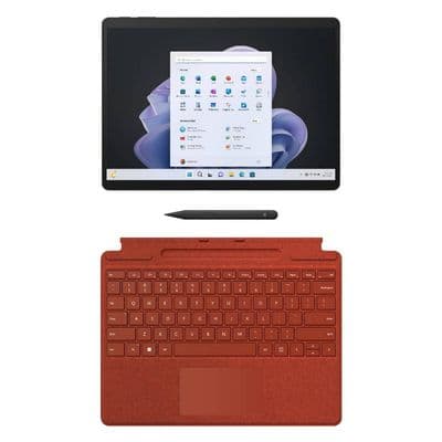 SURFACE Pro 9 (13", Intel Core i5, RAM 8GB, 256GB, Graphite) + Poppy Red Pro Signature Keyboard + Pen