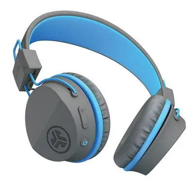 JLAB JBuddies Studio Wireless Kids Over-ear Wireless Bluetooth Headphone Headphone (Grey/Blue) HBSTUDIOR-