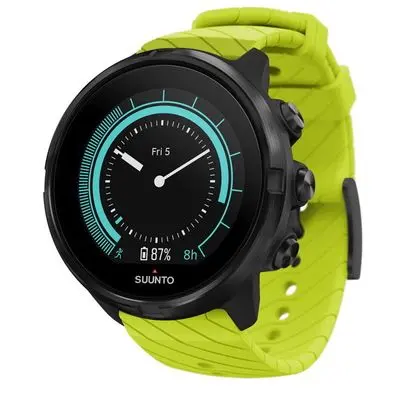 SUUNTO Smart Watch (50mm,Black Case,Lime Band) 9