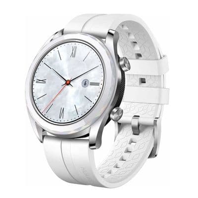 HUAWEI Smart Watch (42mm,Stainless Steel Case,White Band)  Watch GT Elegant Edition