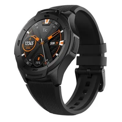 TICWATCH Smart Watch (46.6mm,Black Case,Black Band) S2
