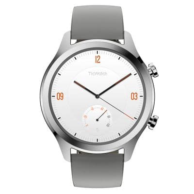 TICWATCH Smart Watch (42mm,Titanium Case,Grey Band) C2
