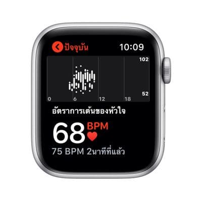 APPLE Watch Series 5 GPS (44mm, Silver Aluminum Case, White Sport Band)