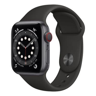 APPLE Watch Series 6 GPS + Cellular (40mm, Space Gray Aluminum Case, Black Sport Band)