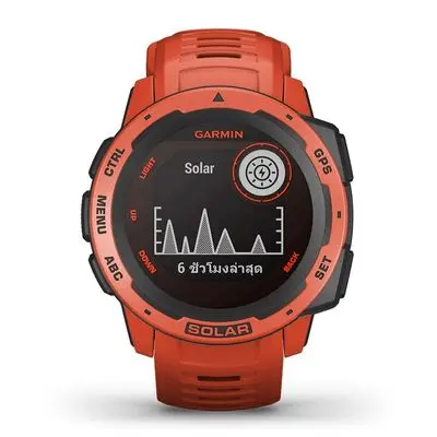 GARMIN Smart Watch (45mm, Flame Red Case, Flame Red Band) Instinct Solar