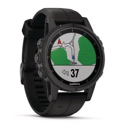 GARMIN Smart Watch (42 mm, Black Case, Black Band) Fenix 5S Plus