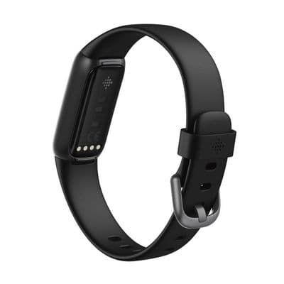 FITBIT Smart Watch (17.6 mm, Graphite Stainless Steel Case, Black Band) Luxe