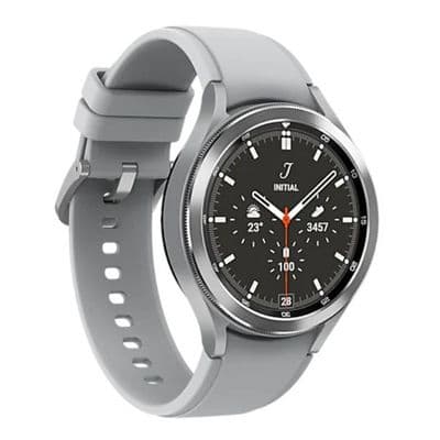 SAMSUNG สมาร์ทวอทช์ (46 mm, ตัวเรือนสีเงิน, สายสีเทา) รุ่น Galaxy Watch4 Classic BT