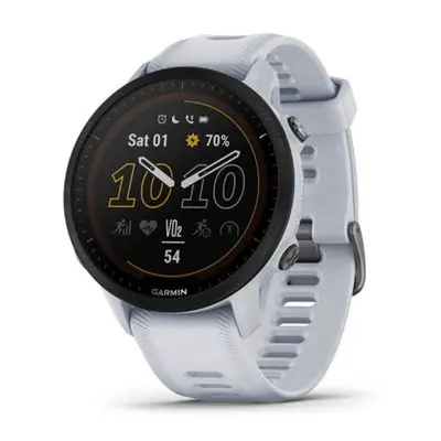 GARMIN Forerunner 955 Solar GPS Smart Watch (46 mm, White Stone Case, White Stone Band)