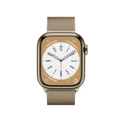 Watch Series 8 GPS + Cellular (41mm., Gold Stainless Steel Case, Gold Milanese Loop)