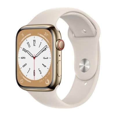 APPLEWatch Series 8 GPS + Cellular (45mm., Gold Stainless Steel Case, Starlight Sport Band)