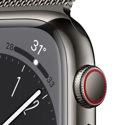APPLE Watch Series 8 GPS + Cellular (45mm., Graphite Stainless Steel Case, Graphite Milanese Loop)