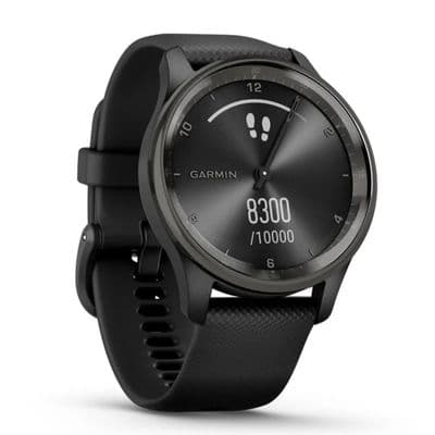 GARMIN Vivomove Trend Smart watch (40.4mm, Slate Stainless Steel Case, Black Band)