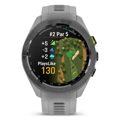 Approach S70 Golf Smart Watch (42mm., Black Case, Powder Gray Band)