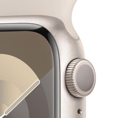 APPLE Watch Series 9 GPS 2023 (41mm., S/M Size, Starlight Aluminum Case, Starlight Sport Band)