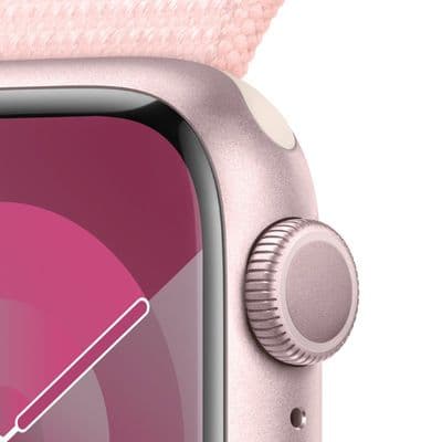 APPLE Watch Series 9 GPS 2023 (41mm., Pink Aluminum Case, Light Pink Sport Loop)