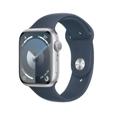 APPLEWatch Series 9 GPS 2023 (45mm., M/L Size, Silver Aluminum Case, Storm Blue Sport Band)