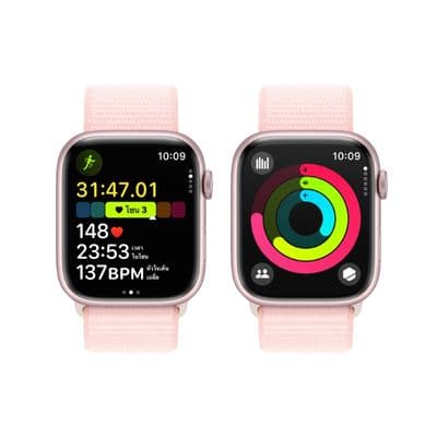 APPLE Watch Series 9 GPS 2023 (45mm., Pink Aluminum Case, Light Pink Sport Loop)