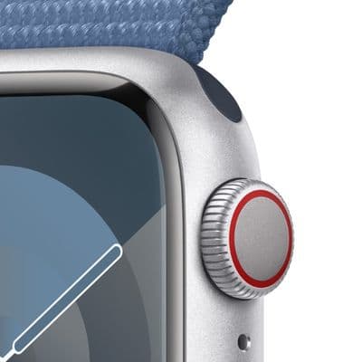 APPLE Watch Series 9 GPS + Cellular 2023 (41mm., Silver Aluminum Case, Winter Blue Sport Loop)