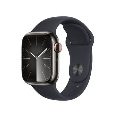 APPLE Watch Series 9 GPS + Cellular (41mm., S/M Size, Graphite Stainless Steel Case, Midnight Sport Band)