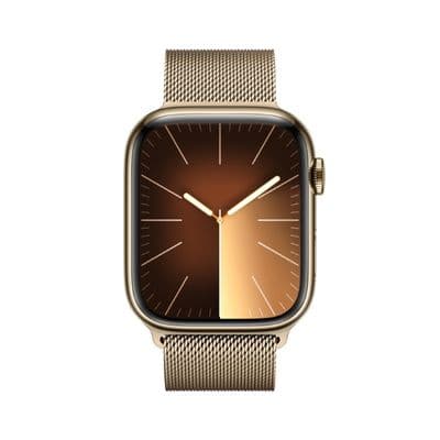 APPLE Watch Series 9 GPS + Cellular 2023 (45mm., Gold Stainless Steel Case, Gold Milanese Loop)