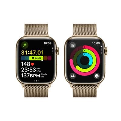 APPLE Watch Series 9 GPS + Cellular 2023 (45mm., Gold Stainless Steel Case, Gold Milanese Loop)