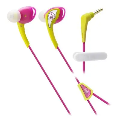 AUDIO TECHNICA In-ear Wire Headphone (Yellow Pink) ATH-SPORTS2