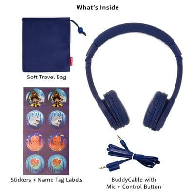 BUDDYPHONES Explore+ หูฟังสำหรับเด็ก (สี Deep Blue)