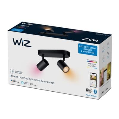 WIZ LED Spot Light (5W, 2 bulbs, Black) Imageo RGB