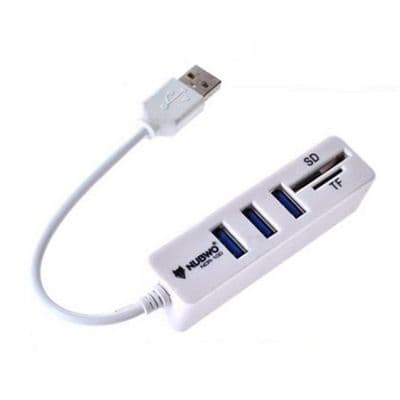 NUBWO ฮับ USB +การ์ดรีดเดอร์ (3 พอร์ต,คละสี) รุ่น NCR-100