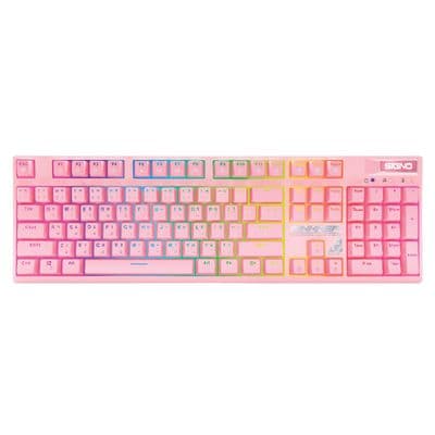 SIGNO Gaming Keyboard (Pink) KB-741P (Red-Switch)