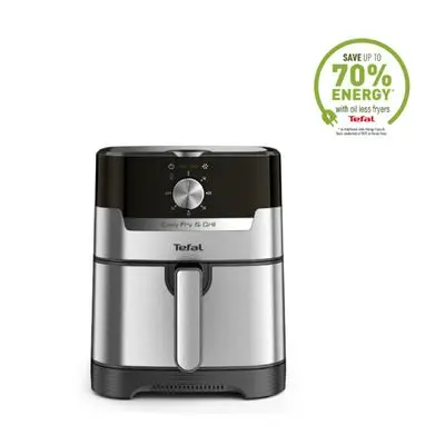 TEFAL Air Fryer 2 in 1 Easy Fry & Grill Classic (1550W, 4.2L, Stainless Steel) EY501D