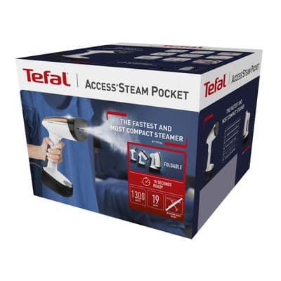 TEFAL Handheld Garment Steamer (1300 W, 0.12 L, Black/White) DT3030