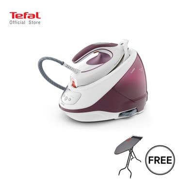 TEFAL Express Protect Steam Generator Iron (2830W, Burgundy/White) SV9201 + Ironing Board