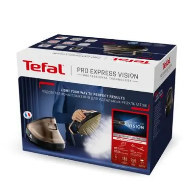 TEFAL Pro Express+C13 Vision Steam Generator Iron (3000W, 1.2L, Brown/Black) GV9820 + Ironing Board